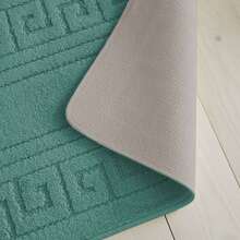 GC Gaveno Cavailia 2PCS Greek Key Bath Mat Set, Soft Absorbent Bathroom Rugs, Non-Slip Floor Mats, Comfortable Plush Bath Rugs For Bathroom, 50x80cm & 50x40cm - Teal Blue - View 4
