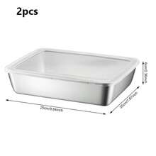 6/4/2pcs Stainless Steel Food Storage Containers With Lids, Stackable Fridge Organizer Bins For Meal Prep And Food Preservation - View 12