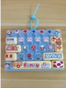 1pc Transparent Button Stress Relief Toy, Pink Handheld Cute Cartoon Decompression Keyboard Keychain Pendant - Multicolor - View 15