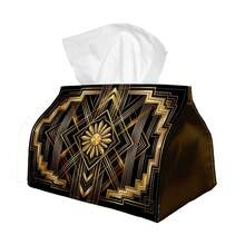 1pc Artistic Decorative Geometric Tissue Box | Multi-Functional Napkin Dispenser, Available In 2 Sizes, Perfect For Home, Party And Car Decor, Sunburst Arch Design - Decorative Tissue Box For Living Room And Bedside Table - A - View 8