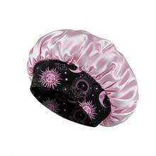 1pc Women's Star & Moon Print Milk Silk Sleep Cap, Lightweight Breathable Hair Protection Night Cap, Large Size (Random Print Pattern) - Star and Moon Style 1PC - View 15