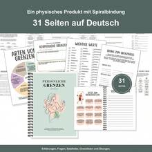 Spiral Notebooks For Personal Boundaries, German-Language Edition With Guided Self-Reflection Questions, Six Boundary Types, Communication Phrases, Affirmations, Checklists, Boundary Circle Exercises And Writing Space - A5 - View 2