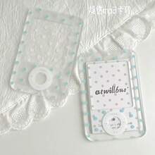 Korean Style Polka Dot MP3-Shaped Acrylic Card Holder, 3-Inch Photocard Sleeve, Storage, Anime Collectible Display, Backpack Charm, Fan Merchandise, Student, Card Protection, Desk Decor, Birthday Gift, Holiday Gift, Campus, Outdoor, Home Collection - A - View 2