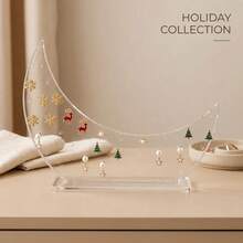 1pc Creative Heart-Shaped Acrylic Earring Display Stand, 3 Colors Available, High-End Durable Jewelry Display Rack, Lightweight And Space-Saving, Earring Display, Earring Storage Box, Earring Organizer, Earring Display Stand, Earring Holder For Photography, Suitable For Christmas, Halloween, Thanksgiving, Valentine's Day Gifts - Clear - View 1