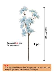 1/4/8件裝人造櫻花絲綢桃花仿真植物裝飾，適用於春季裝飾、DIY花園、居家餐桌、派對裝飾、婚禮裝飾、生日禮物、畢業典禮等 - 淺藍色 - 查看 10