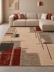Pinkie Home - 1pc Scandinavian Style Modern, Minimalist, Geometric Pattern, Distressed Look Area Rug/Carpet/Bath Mat, Suitable For Bathroom, Kitchen, Entryway, Hallway, Bedside, Living Room, Bedroom, Machine Washable Rug, Home Decor - Mocha Brown - View 3