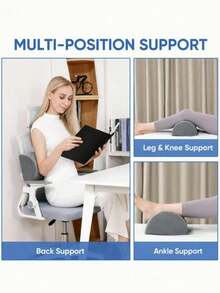 1pc Memory Foam Crescent-Shaped Leg Pillow, Adjustable Knee And Ankle Support Pad, Side-Sleeping Wedge Leg Pillow, Provides Comfortable Support For Back, Hips And Legs, Suitable For Pregnancy Rest, Sofa, Office Nap, Travel, Perfect Gift For Moms And Nurses - Multicolor - View 6