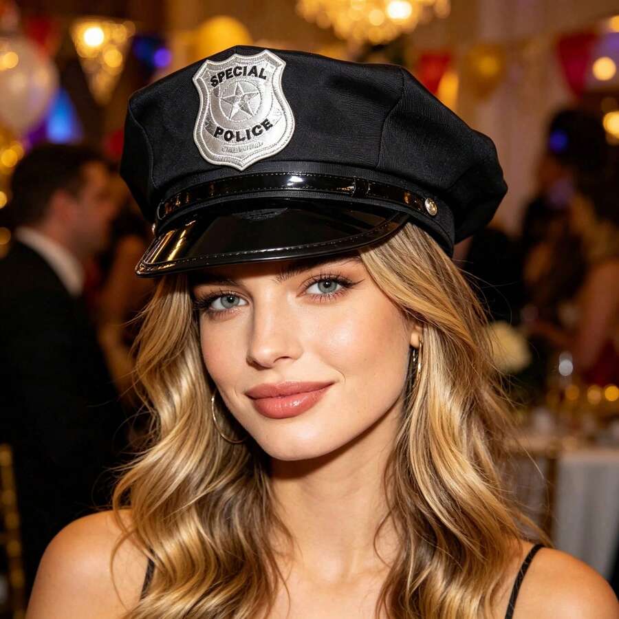 2pcs/1pc Unisex Military Police Style Costume Hat Accessory, All Season Cosplay Party Role Play Accessory, Halloween Theme Party Stage Performance Photography Daily Show Performance Versatile Decoration Set - Multicolor - View 1