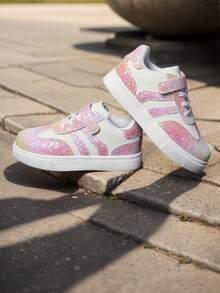 Children's Spring/Autumn Fashion New Girls' Shiny Casual Minimalist Sporty Sneakers - Pink - View 3