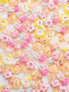 10/20/30pcs Transparent Cute Rabbit & Bear Resin DIY Pendant Accessories, Random Assorted, Suitable For DIY Jewelry, Hair Clips, Scrapbooking, Phone Cases And Jewelry Making Decoration Materials - Mini Animal Series - View 8