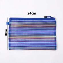 16/8/4pcs A5 Zipper Mesh Storage Bags, Multiple Colors, Stationery Storage Bags, File Bags, For School And Office Use, Home And Travel Portable - Color - View 2