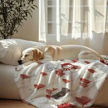 Christmas Red Snowman & Pine Tree Print Pet Blanket Soft Flannel Warm Sleeping Throw Mat Winter Bed Cover For Dog Cat Puppy Kitten Sofa Protector - 100*150 cm - View 4