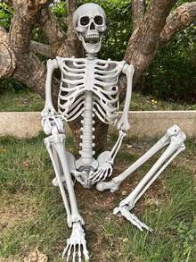 170cm/40cm Halloween Horror Decoration Oversized Human Plastic Skeleton With Movable Joints, Ghost Festival Haunted House Decor Prop, Cemetery Decoration Indoor Horror Skeleton Decoration (Hanging Rope Length May Vary) - Multicolor - View 1