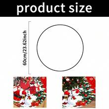 1/100Pcs Red Christmas Tree Skirt, Featuring Santa Claus, Christmas Tree And Snowman Patterns, Round Tree Base Decoration, Suitable For Winter Party And Home Holiday Decor (60/90cm Diameter Christmas Tree), Christmas Decoration - Multicolor - View 13