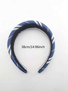 1pc Striped Casual Polyester Thick Sponge Magic World Striped Headband Suitable For Daily Wear - Multicolor - View 5