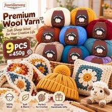 CHARM ELVES 9pcs Medium Thick 290 Type Wool Yarn, Multi-Color Options, First Choice For Handmade Knitting DIY Material Kit, Suitable For Knitting Sweaters, Hats, Gloves, Scarves And Other Clothing And Handicrafts - 9pcs/450g - View 3