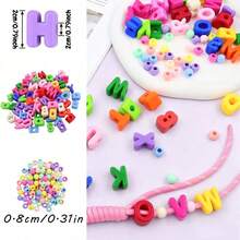 162pcs Set, Includes 52pcs 3D Bubble Letter Beads A-Z, 10pcs Colorful Paracord Straps And 100pcs Spacer Beads, Suitable For DIY Backpacks, Handbags, Luggage Charms And Keychains - Multicolor - View 2