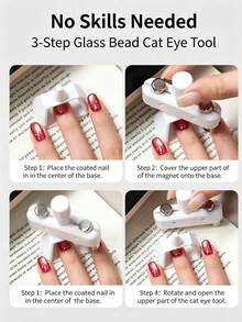 Nail Art Accessories, Nail Art Magnet, Rotating Gyro Cat Eye Nail Tool, One-Time Form Glass Bead Cat Eye Effect, Beginner Friendly Manicure Auxiliary Tool For DIY Home Nail Art - Multicolor - View 5