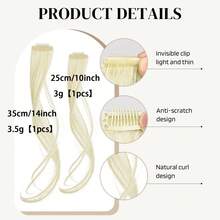 Women's Dragon Beard Bangs Hair Extension, French Middle Part Frontal Hair Piece, Natural Face-Framing Eight-Shaped Curtain Bangs With BB Clips Hair Accessory - Black - View 3