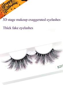 1 Pair 3D Colorful Shiny False Eyelashes, Natural-Looking Full Strip Eyelashes, Voluminous Curly Comfortable Soft Lashes, Halloween Holiday Party Stage Gathering Gold Silver False Eyelashes - Multicolor - View 3