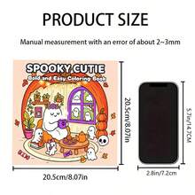 Cute Spooky Halloween Coloring Book, Spooky Cutie Bold And Easy Ghost Pumpkin House Autumn Fall Cozy Coloring Pages, Stress Relief Activity Book, Art Craft DIY Gift For Adults Teens - Single Piece - View 2