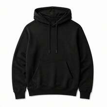 Chaqueta con capucha con estampado de letras en blanco y rojo, efecto desgastado, estilo urbano oscuro, tejido suave, combinación de negro y blanco, ropa casual para la calle. - Color sólido (negro) - Ver 1