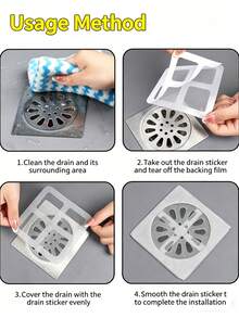 10/30/50pcs Bathroom Hair Filter, Disposable Shower Drain Hair Catcher, Mesh Hair Stopper, Bathroom Kitchen Anti-Clogging Anti-Cockroach Insect Floor Drain Sticker, Suitable For Bathroom, Kitchen Drain - Floor Drain Filter Sticker - View 5