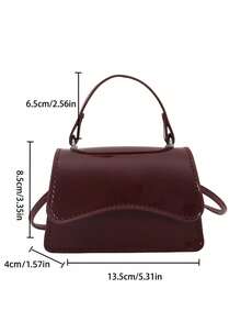 Mini Women's Handbag, Lightweight Portable Mini Tote Bag, New Summer 2025 Fashionable Flap Solid Color Small Bag, Shoulder Crossbody Bag - Burgundy - View 5