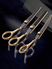 7pcs Hair Cutting Scissors Set, Straight Scissors + Thinning Scissors + Curved Scissors + Comb + Pouch, Professional Hairdresser Scissors Set, Straight Scissors Thinning Scissors Seamless Cutting, Stainless Steel Material, Self Hair Cutting Dedicated, Pet Grooming Scissors Set, Pet Hair Trimming Curved Scissors Straight Scissors Bangs Nail Trimming Thinning Scissors, Suitable For Cats, Dogs, Rabbits And Other Pets - Multicolor - View 10