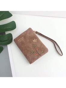 Women's Short Folding Wallet 2026 New Ultra-Light Slim Card Holder Wallet 2-In-1 Printed Handbag Wallet - Coffee - View 9