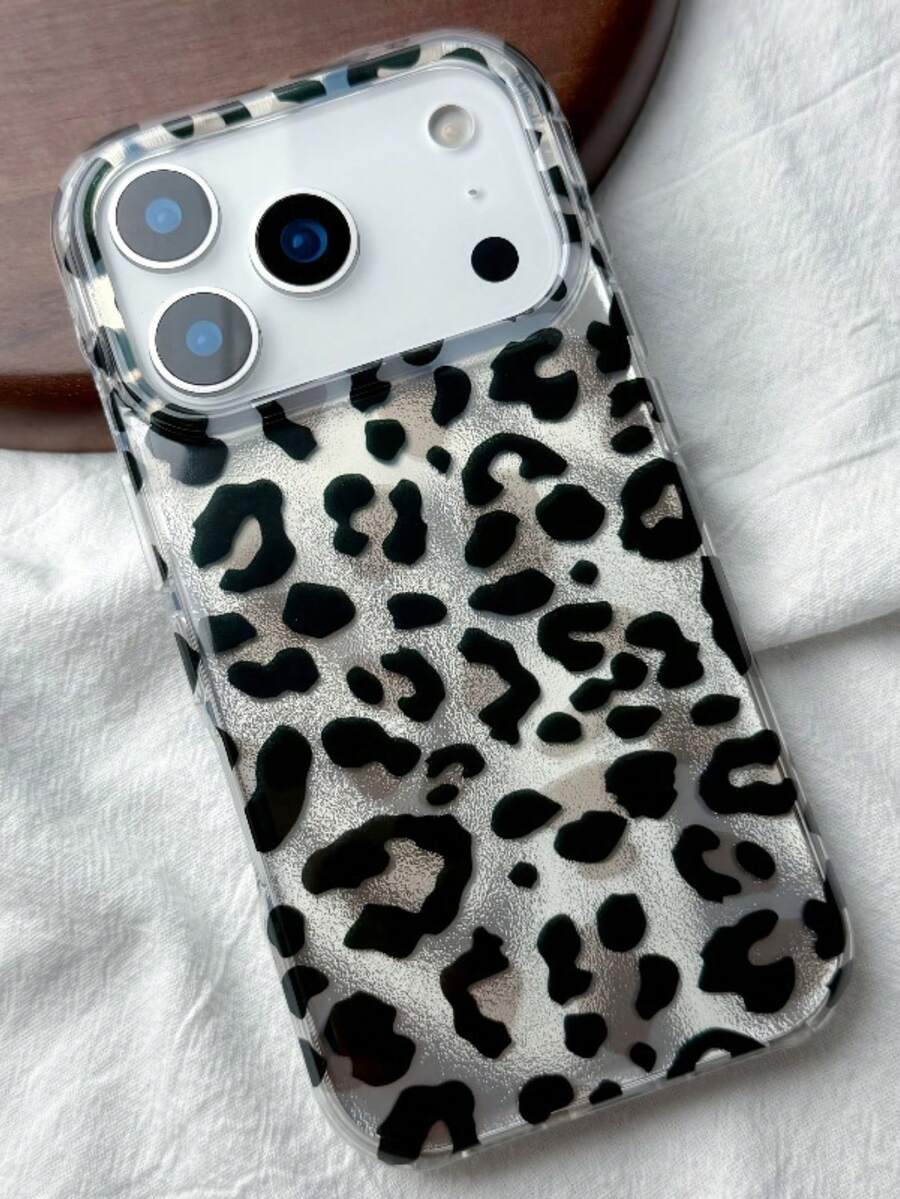 1pc Water Ripple Black Leopard Print Apple Phone Case Suitable For 17PROMAX Fresh Style Protective Cover IPhone16/15PRO/16 Pro/16 Pro Max/15/15 Pro/15 Pro Max/14/14 Pro/14 Pro Max/13/13 Pro/13 Pro Max - Multicolor - View 1