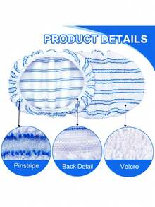 Mop cloth 1/2/4 件 15 英寸 X8 英寸适用于 O-Cedar 平板拖把、干湿两用拖把替换垫、超细纤维拖把替换垫、清洁配件 - 藍白色 - 查看 5