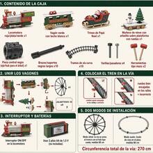 Christmas Train Toy With Floating Christmas Tree Base, Light And Sound - Red - View 5