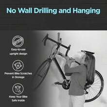 Bike Stand Vertical Portable Space-Saving Bicycle Rack Storage Adjustable Height - 22*30*23.5inch - View 2