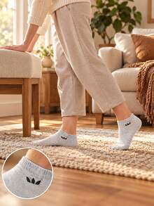 9 Pairs Simple Versatile Women's Low Cut Ankle Socks, Solid Color, Soft Knit, Stretchy Cuff, Breathable Skin-Friendly, Casual Socks For Home Daily - Multicolor - View 5
