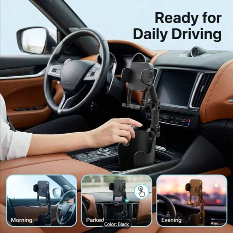 Car Cup Holder Phone Mount, 2-In-1 Adjustable Dual-Joint Phone Holder ...