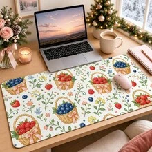 1pc Cute Fruit Basket Print Desk Mat, Decorative Makeup Mat, Nail Art Table Pad, Non-Slip Large Table Protector For Bedroom Vanity S/M/L/XL - View 2