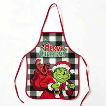 The Grinch Christmas Series Printed Apron Waterproof Stain-Resistant Kitchen Creative Funny Apron Christmas Decoration - Multicolor - View 10