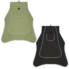 1pc Dog Raincoat Waterproof Windproof Jacket With Adjustable Reflective Strip, Green & Black Color - Black - View 3