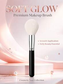 1Piece Professional Powder Brush Large Soft Dense Bristle Blush Brush Blending Cosmetic Makeup Brushes Tool For Beauty Gift - Black - View 2