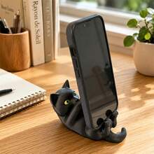 5pcs Cat Shaped Desktop Phone Holder Cute Black Cat Phone Stand Desktop Decoration - Multiple Styles - View 1
