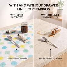 1 Roll Of Blue And Yellow Dot Printed Drawer Pad, Moisture-Proof, Oil Resistant, Easy To Wipe, Fresh And Playful Style, Drawer Anti Slip Protective Pad, Suitable For Kitchen And Bedroom Storage Cabinets, Good For Home Storage. - View 3