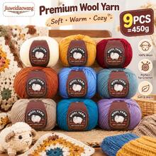 CHARM ELVES 9pcs Medium Thick 290 Type Wool Yarn, Multi-Color Options, First Choice For Handmade Knitting DIY Material Kit, Suitable For Knitting Sweaters, Hats, Gloves, Scarves And Other Clothing And Handicrafts - 9pcs/450g - View 2