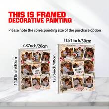 1pc Personalized Couple Photo Collage Customized Wall Art, Custom Love Custom Poster, Anniversary Gift, Romantic Bedroom Decor,Pictures Custom Photo, Customizable Things, A Gift For A Friend, Optional Frame - Multicolor - View 5