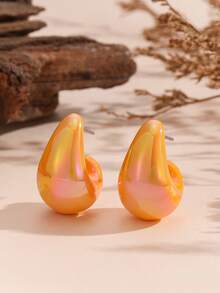 1/6 Pair Set Fashionable Cute Multi-Color Water Drop Earrings Set Suitable For Women's Daily Wear (Avoid Contact With Water As It May Cause Discoloration And Affect Material Quality Due To CCB Material) - Multicolor - View 4