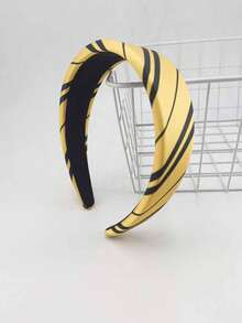 1pc Striped Casual Polyester Thick Sponge Magic World Striped Headband Suitable For Daily Wear - Multicolor - View 10