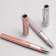 8pcs Metallic Texture Neutral Pens, Clear And Smooth Writing, 0.5mm Tip, Suitable For High-End Business Meetings, Office And School Supplies - Metal Texture - View 5