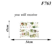 1Set Hanging Potted Plant Hummingbirds Wall Stickers Watercolor Botanical Wildflower Butterflies Wall Decals Living Room Bedroom - Flower - View 7