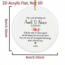 1pc Aunt & Niece Decorative Ornament | Best Aunt Gift, Mother's Day Gift, Christmas Gift, Acrylic Hanging Decor - Multicolor - View 6