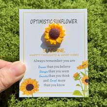 10pcs Sunflower Pocket Hug Encouragement Cards With Poetic Happy Sunshine, Suitable For Friends Support Gift Mother's Day, Wedding, Birthday Party - Multicolor - View 10